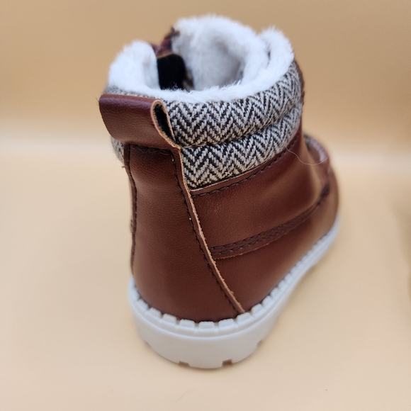 H&M Warm Lined Boots Toddler 2.5-3.5 Brown-Maroon Zip Up Tie Hennes & Mauritz - Picture 3 of 6